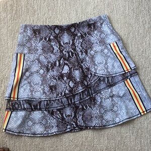 Lucky in Love Snake Print Tiered Sporty Pickleball Skort Size S